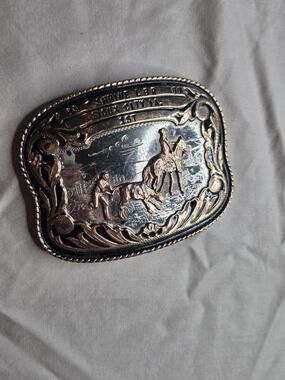 Comstock Silversmiths 1980 Shrine Rodeo Trophy Buckle - 1st Place